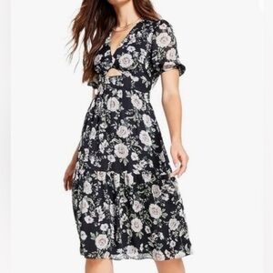 BarIII women’s  black floral cutout dress size XL